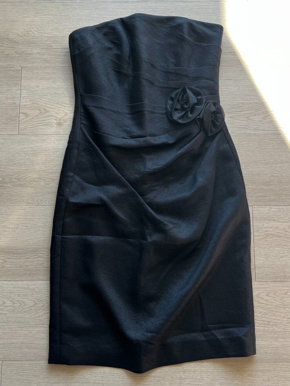 White House Black Market Y2K Black Strapless Formal Dress